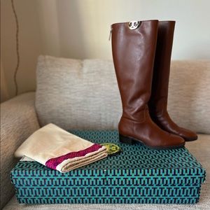 👢💖TORY BURCH Sidney Riding Boots penny brown 👢💖